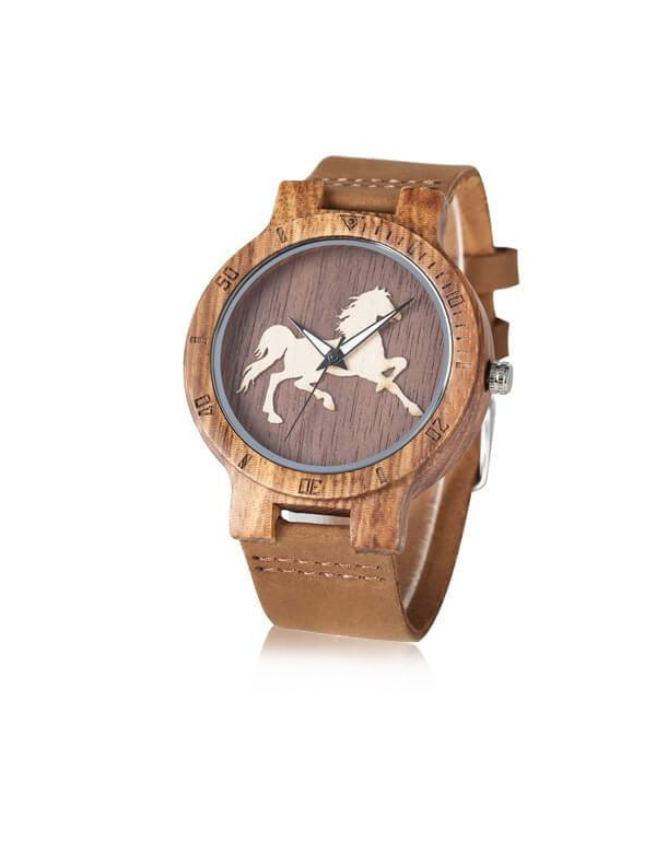 montre en bois cheval Bijouterie Maill or